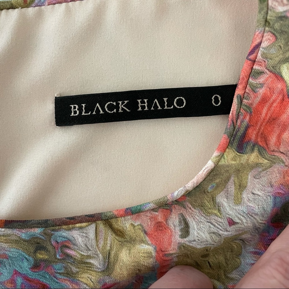 Black Halo Long-Sleeve Multi-Color Dress